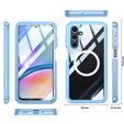 Husă pentru Samsung Galaxy A16, Shockproof, cu sticlă, pentru MagSafe, albastru