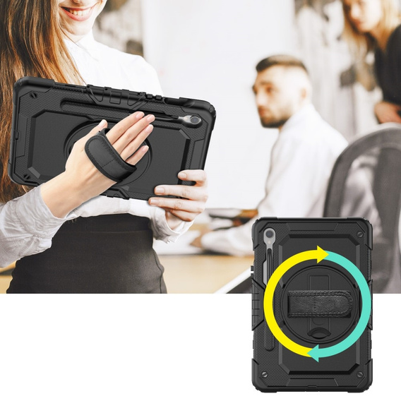 Husa blindată pentru Samsung Galaxy Tab S10 Lite / S10 FE / S9 FE, carcasă de protecție 360 cu slot pentru stylus, negru