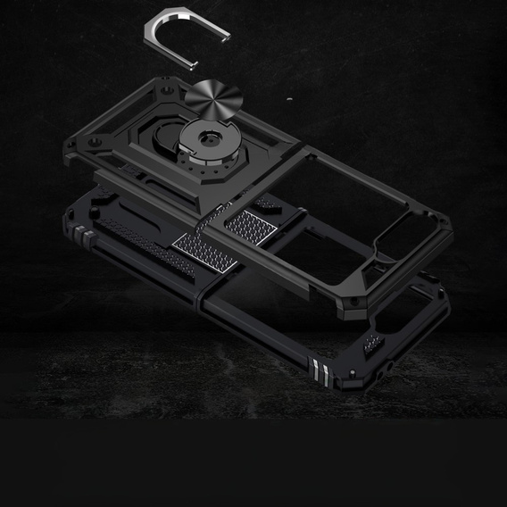 Husă blindată pentru Samsung Galaxy Z Flip7 FE / Z Flip6, Nox Case Ring, negru