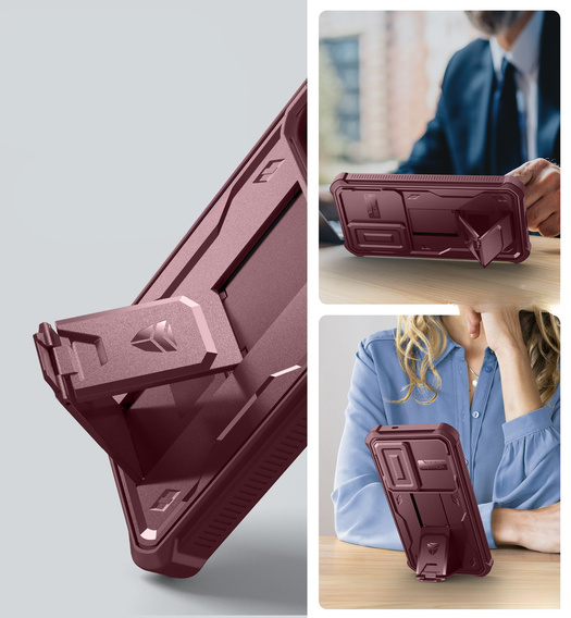 Husă blindată pentru Samsung Galaxy S25, Dexnor Full Body (Two Frames), roșu