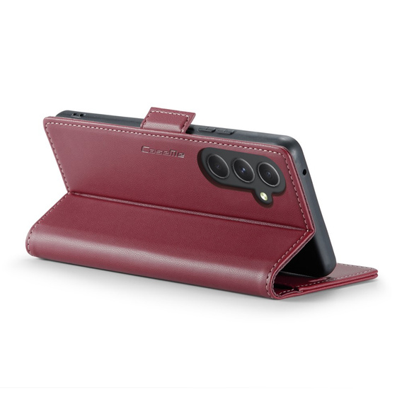 Husa cu clapetă CASEME pentru Samsung Galaxy A54 5G, Litchi Wallet, roșu