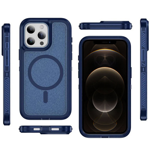 Carcasă cu ramă pentru iPhone 12 Pro Max, pentru MagSafe, albastru