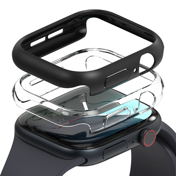 Husă Ringke pentru Samsung Galaxy Watch 6 Classic 47mm, Slim, 2-Pack, transparent / negru