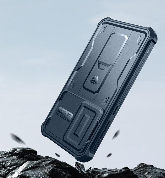 Husă blindată pentru Samsung Galaxy S24 FE, Dexnor Full Body (Two Frames), albastru închis