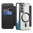 Cu clapetă pentru Samsung Galaxy S22 5G, RFID Wallet MagSafe CamShield, negru