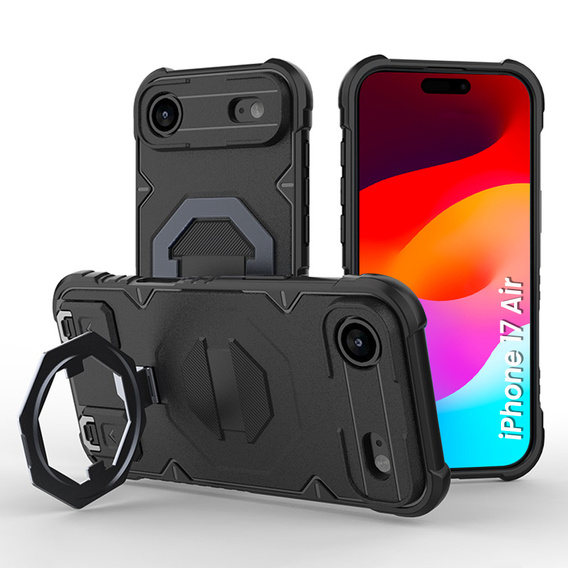 Husă pentru iPhone Air, pentru MagSafe, blindată cu suport, negru