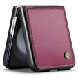 Husă pentru Samsung Galaxy Z Flip7 FE / Z Flip6, CASEME Litchi Leather, roșu