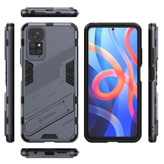 Husa pentru Xiaomi Redmi Note 11/11S, Military kickstand, albastru