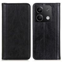 Huse pentru Xiaomi Redmi Note 13 5G, Wallet Litchi Leather, negru