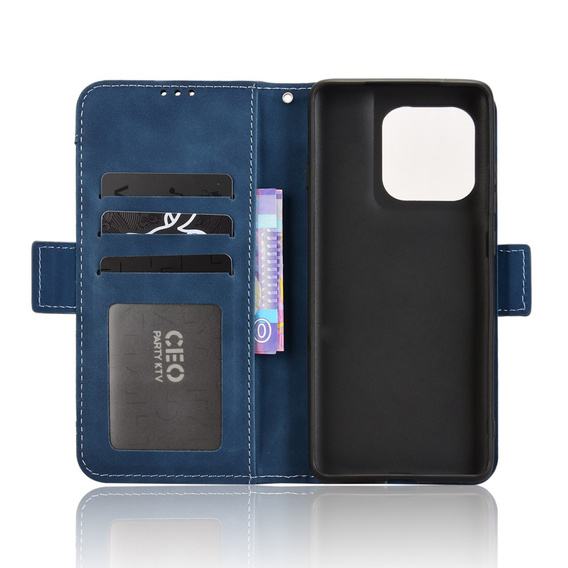 Cu clapetă pentru Motorola Edge 60 / 60 Fusion, Card Slot, albastru închis