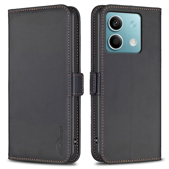 Husa cu clapetă pentru Xiaomi Redmi Note 13 5G, BINFEN Wallet, negru