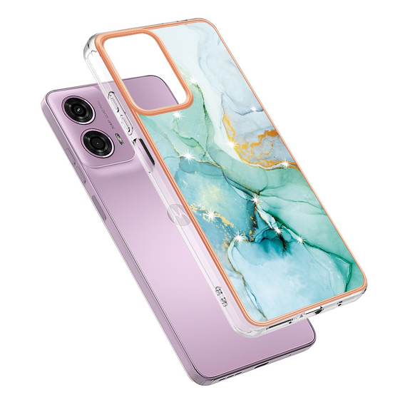 Carcasă de protecție pentru Motorola Moto G24 / G24 Power / G04, Marble Slim Case, verde