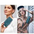 Husa CASEME pentru Samsung Galaxy A56 5G, Leather Wallet Cash and Card Slots, cu curea, albastru