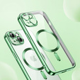 Husă pentru iPhone 15, Electro MagSafe, verde + Sticlă pentru ecran