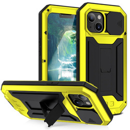 Husă pentru iPhone 13 Mini, R-JUST CamShield Slide, armată, galben / negru