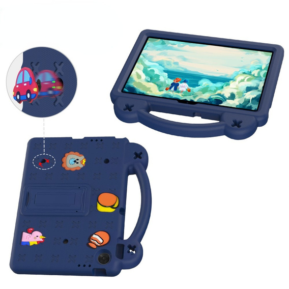 Husă pentru copii pentru Lenovo Tab TB311FU, Cute Patterns, cu suport, albastru închis