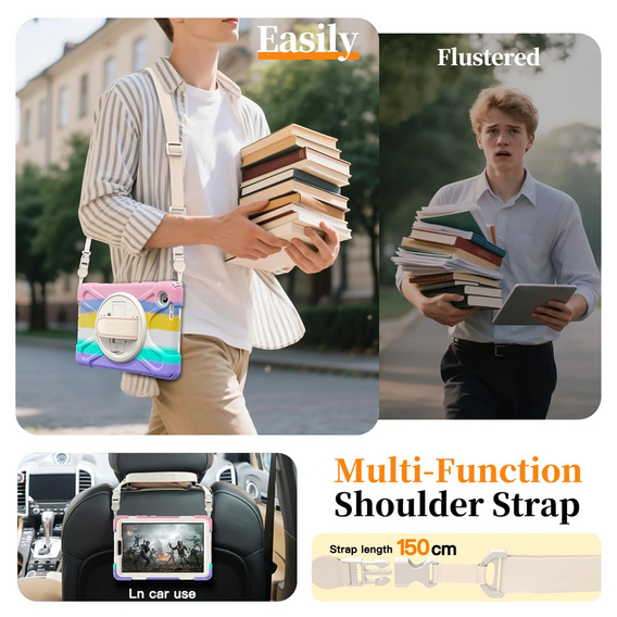 Husă blindată cu suport și curea de umăr pentru Lenovo Tab One