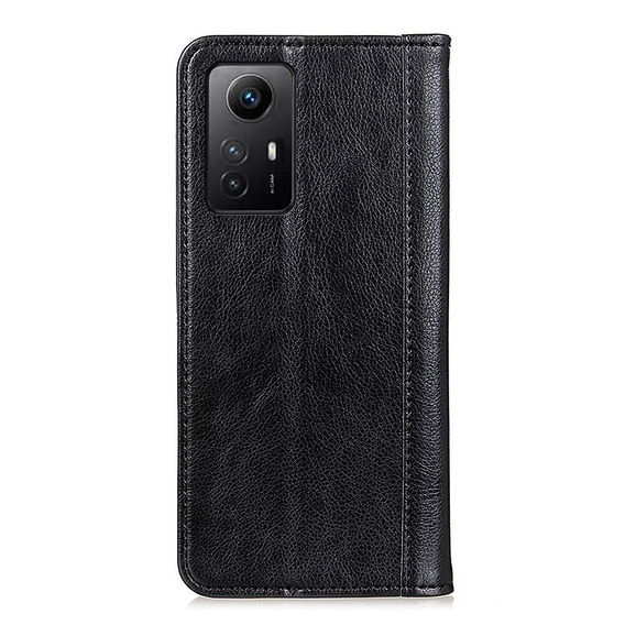 Huse pentru Xiaomi Redmi Note 12S, Wallet Litchi Leather, negru