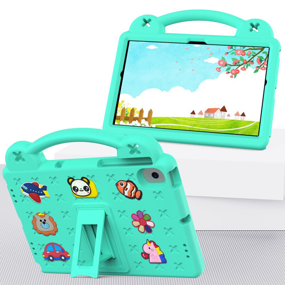 Husă pentru copii pentru Lenovo M10 X306 2 Gen / M10 Plus TB-X606 10.3 / Samsung Tab A 10.1 T510/515 / K10 X6C6, Cute Patterns, cu suport, verde