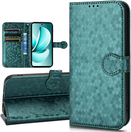 Husa cu clapetă pentru Realme C71, Wallet Rhombus, verde