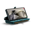 Husă CASEME pentru Samsung Galaxy S25 Ultra, RFID Leather Wallet, cu curea de umăr, verde