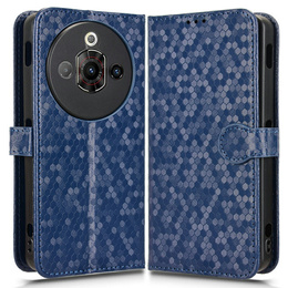 Husă tip portofel Rhombus pentru Nubia Focus Pro 5G, albastră