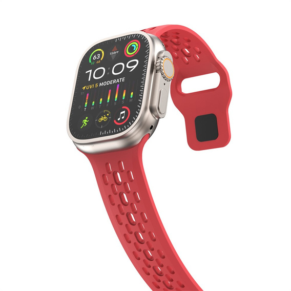 Curea de silicon pentru Apple Watch 1/2/3/4/4/5/6/6/7/8/SE/ULTRA 42/44/45/49MM, roșu