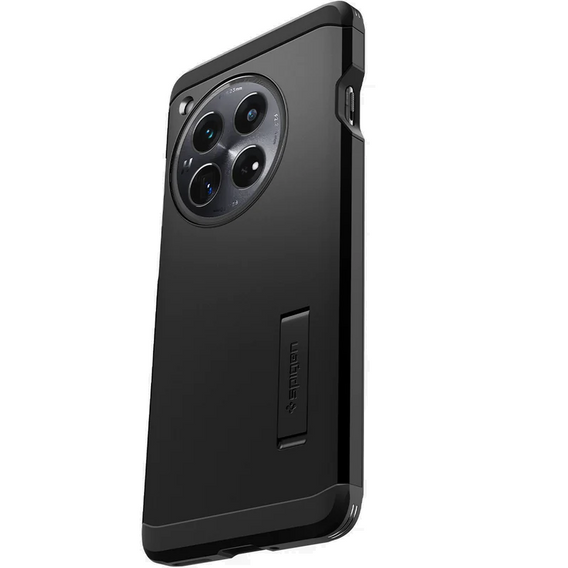 Husă Spigen Tough Armor pentru OnePlus 12 (neagră) – protecție robustă cu suport