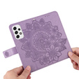 Cu clapetă pentru Samsung Galaxy A53 5G, Mandala Flower, violet
