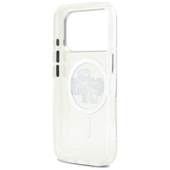 Husă Karl Lagerfeld IML Glitter Karl și Choupette MagSafe pentru iPhone 17 Pro