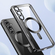 Husă pentru Samsung Galaxy A17 5G, Electro MagSafe, transparentă cu margini negre