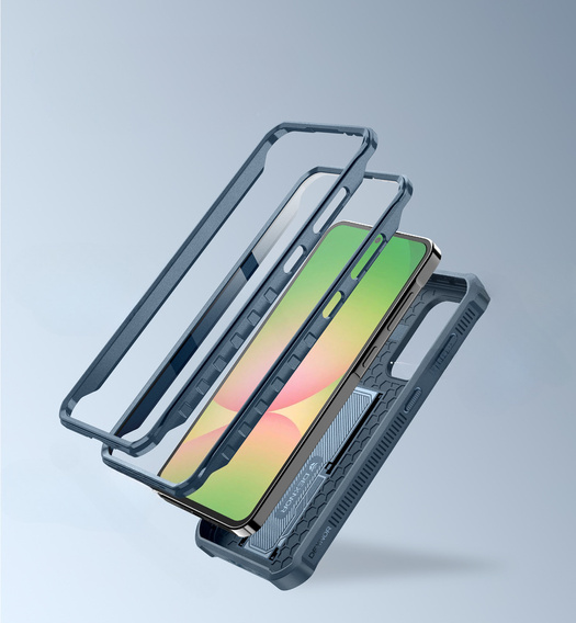 Husă blindată pentru Samsung Galaxy A56 5G, Dexnor Full Body (Two Frames), albastru