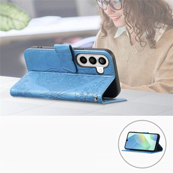 Husă tip fluture pentru Samsung Galaxy A37 5G, albastră
