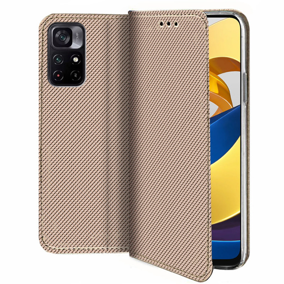 Cu clapetă pentru Xiaomi Poco M4 Pro 5G / Redmi Note 11S 5G, Wallet Smart Magnet, albastru