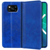 Huse pentru Xiaomi Poco X3 NFC / Poco X3 PRO, Wallet Litchi Leather, albastru