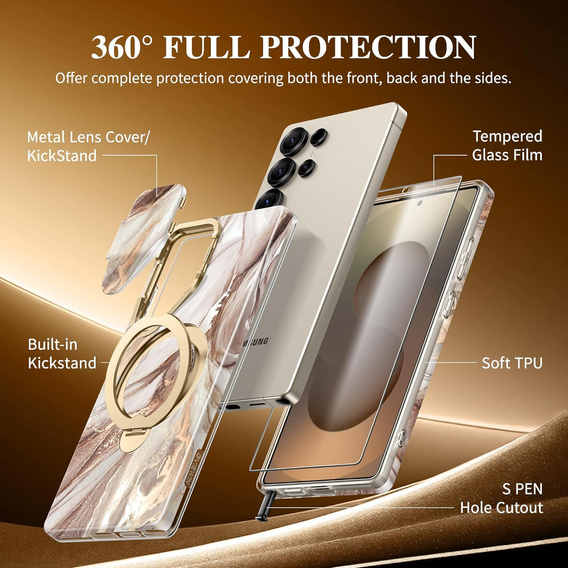 Carcasă robustă pentru Samsung Galaxy S25 Ultra – Tongate MECH Series Clip, negru