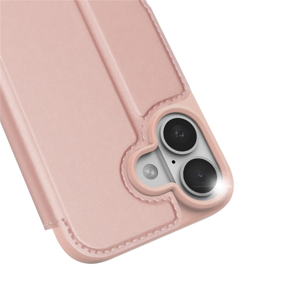 Husă Dux Ducis pentru iPhone 17, Skin Pro, cu clapetă, cu slot pentru carduri, roz