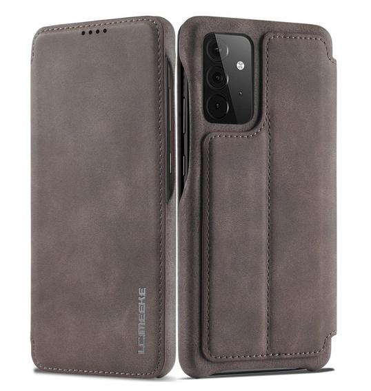 Cu clapetă pentru Samsung Galaxy A52 5G / 4G, LC.IMEEKE, gri