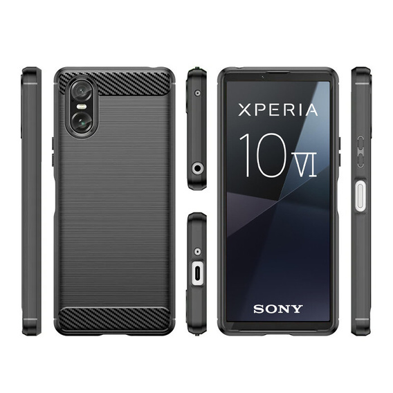 Huse pentru Sony Xperia 10 VI, Carbon, negru