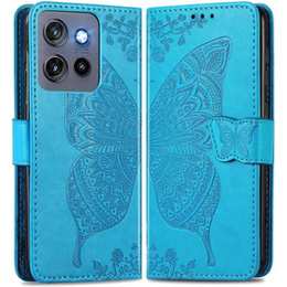Cu clapetă pentru Motorola Edge 50 Neo / Motorola ThinkPhone 25, Butterfly, albastru