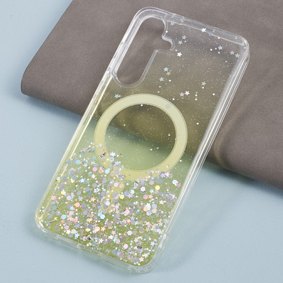 Husă pentru Samsung Galaxy S24, Glittery, pentru MagSafe, galben
