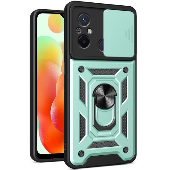 Husă blindată pentru Xiaomi Redmi 12C, CamShield Slide, verde