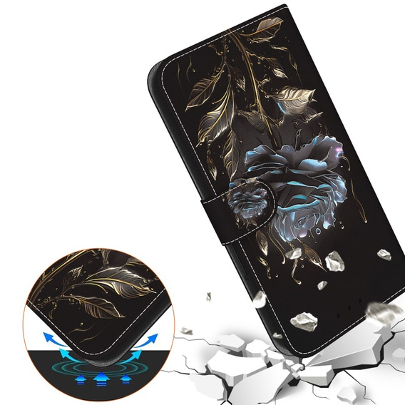 Cu clapetă pentru Infinix Hot 40i, Wallet, Rose negru