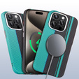 Carcasa pentru iPhone 15 Pro, Carbon Fiber MagSafe, negru / albastru