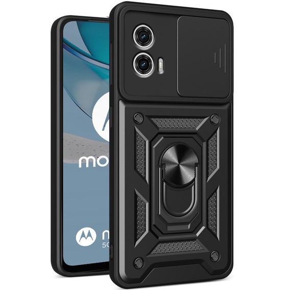 Husă blindată pentru Motorola Moto G53 5G, CamShield Slide, negru