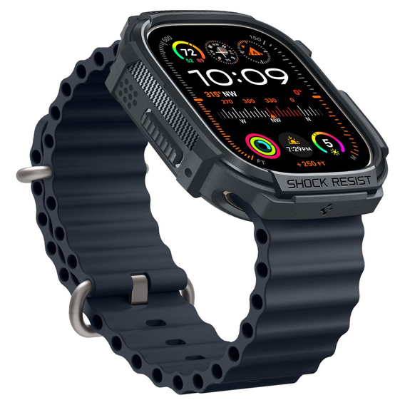 Husă Spigen Rugged Armor Dark Gray pentru Apple Watch Ultra 1 / 2 (49 mm)