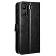 Cu clapetă pentru Xiaomi Redmi 13C / Poco C65, Crazy Horse Wallet, negru