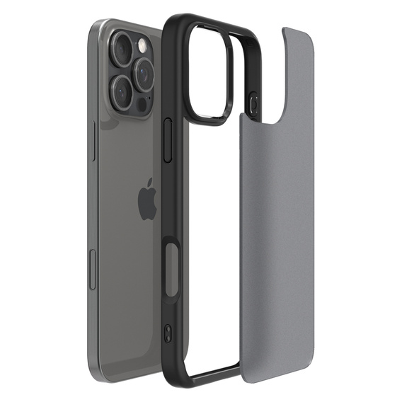 Carcasa Spigen pentru iPhone 16 Pro Max, Ultra Hybrid, negru / mat + sticlă temperată 9H
