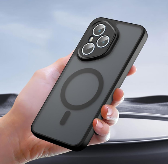 Husă pentru Honor 400 Pro 5G, pentru MagSafe, ERBORD Matt Case, negru + sticlă pentru ecran