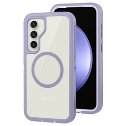 Carcasă cu ramă pentru Samsung Galaxy S23 FE, pentru MagSafe, transparent / violet